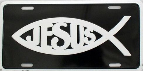 Jesus Fish Metal Vanity Novelty License Plate Tag LP-243 in Kuwait