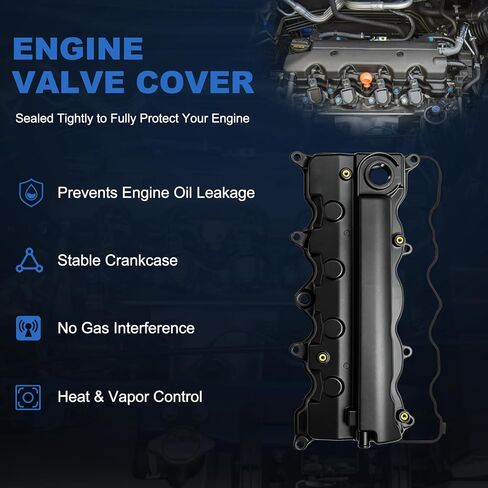 AUCERAMIC 12310-RNA-A01 Engine Valve Cover w/Gasket Compatible with 2006-2015 Honda Civic 2016-2017 HR-V 2013-2015 Acura ILX 1.8L 2.0L L4 SOHC Replaces 12310RNAA01 in Saudi Arabia