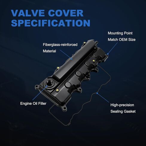 AUCERAMIC 12310-RNA-A01 Engine Valve Cover w/Gasket Compatible with 2006-2015 Honda Civic 2016-2017 HR-V 2013-2015 Acura ILX 1.8L 2.0L L4 SOHC Replaces 12310RNAA01 in Saudi Arabia