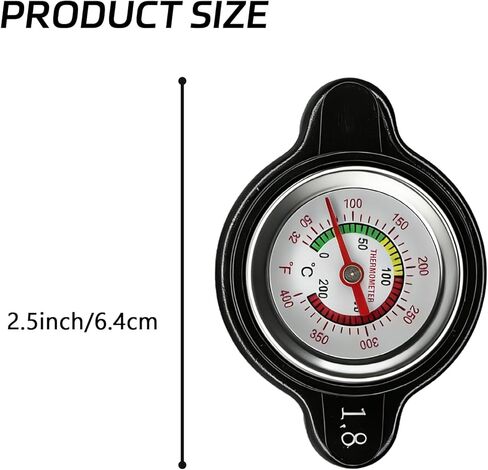 1.8 Bar Radiator Cap with Temperature Gauge, High Pressure Radiator Cover 25.6 PSI Water Tank Cap, Universal Fit for Motorcycle ATV Dirt Bike Compatible with Honda Kawasaki Suzuki Yamaha KTM in Saudi Arabia