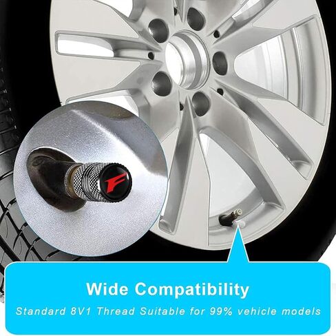 4 Pack Aluminum Tire Valve Stem Caps, with Internal Rubber O-Ring Compatible with Lexus F Sport,Universal Fit for Cars, SUVs, Trucks, Motorcycles, Bikes in Kuwait
