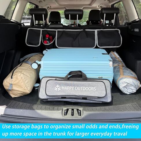 Trunk Organizer - Car Organizer, Foldable Trunk organizer for SUV/MPV/Truck, Collapsible Car Storage Bag with 4 Pockets, Black, 40.16"×11.02" in Saudi Arabia