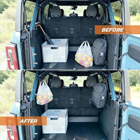 Trunk Grocery Bag Hooks Aluminum for Ford Bronco 2021-2025 4-Door, Black Interior Organizer T+J Shaped Accessories in Saudi Arabia