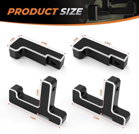 Trunk Grocery Bag Hooks Aluminum for Ford Bronco 2021-2025 4-Door, Black Interior Organizer T+J Shaped Accessories in Saudi Arabia