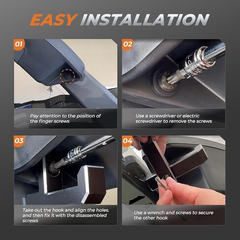 Trunk Grocery Bag Hooks Aluminum for Ford Bronco 2021-2025 4-Door, Black Interior Organizer T+J Shaped Accessories in Saudi Arabia