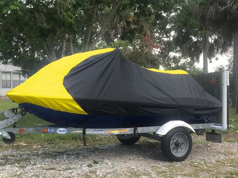 غطاء SBU أسود/أصفر عالي التحمل متوافق مع Sea Doo Sea-Doo Bombardier GTI 1996 1997 1998 1999 2000 Jet Ski Trailerable in Kuwait