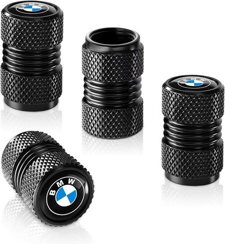 Tire Valve Stem Cap Cover Fit for BMW M Belt O-Ring Seal Corrosion Resistant Tire Valve Caps Car Accessories 4Pc Black in Saudi Arabia