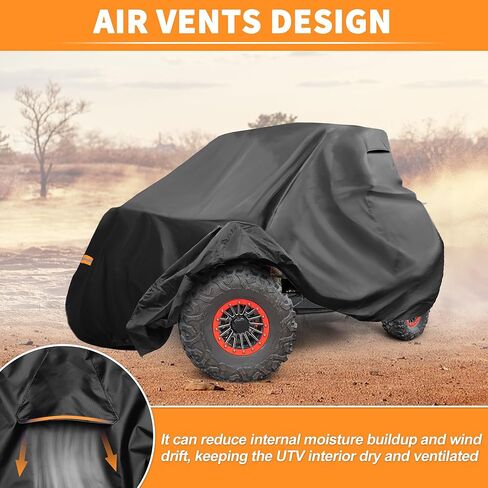 غطاء X AUTOHAUX UTV لـ Kawasaki Teryx 2 مقاعد مقاوم للماء جنبًا إلى جنب غطاء لـ Kawasaki Teryx S LE غطاء خارجي للحماية من الشمس والمطر 210D-PU قماش أكسفورد أسود in Kuwait