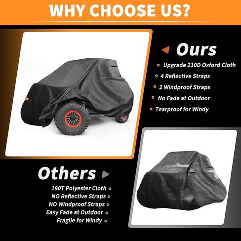غطاء X AUTOHAUX UTV لـ Kawasaki Teryx 2 مقاعد مقاوم للماء جنبًا إلى جنب غطاء لـ Kawasaki Teryx S LE غطاء خارجي للحماية من الشمس والمطر 210D-PU قماش أكسفورد أسود in Kuwait