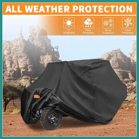 غطاء UTV لـ Can-am Commander MAX XT XT-P غطاء مقاوم للماء جنبًا إلى جنب في الهواء الطلق حماية من تخزين المطر والشمس باللون الأسود 163.39 بوصة × 63.78 بوصة × 74.02 بوصة لوازم المركبات in Kuwait