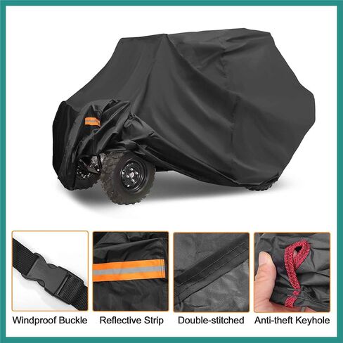 غطاء UTV لـ Can-am Commander MAX XT XT-P غطاء مقاوم للماء جنبًا إلى جنب في الهواء الطلق حماية من تخزين المطر والشمس باللون الأسود 163.39 بوصة × 63.78 بوصة × 74.02 بوصة لوازم المركبات in Kuwait