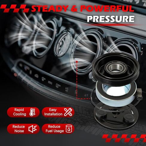 AC Compressor Clutch Kit Fit for 2002-2007 Impreza 2.5L & 2002-2005 Impreza 2.0L, for 2005-2006 9-2X 2.5L & 2005 9-2X 2.0L, Clutch Assembly Repair Kit Replace for 73111FE040 3B461-45010 in Kuwait