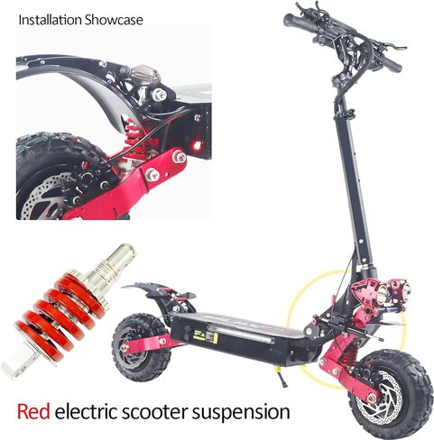 electric scooter suspension Red elecreic scooter rear shock absorber compatible with tifgalop/laotei/boyueda/MetaMoov C-Type Full Suspensions electric scooters parts in Saudi Arabia
