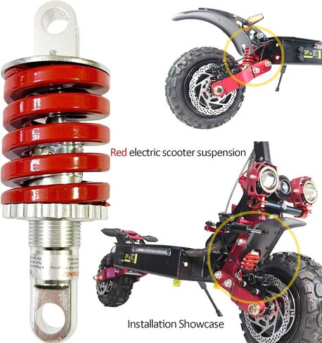 electric scooter suspension Red elecreic scooter rear shock absorber compatible with tifgalop/laotei/boyueda/MetaMoov C-Type Full Suspensions electric scooters parts in Saudi Arabia