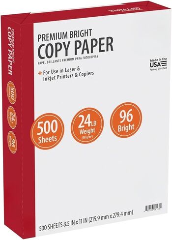 Premium Bright Paper, 8.5" x 11", 96 Bright, White, 24 lb., 1 Ream (500 Sheets) in Saudi Arabia