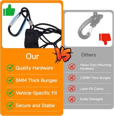 Truck Bed Cargo Net Trunk Netting Fit for All Pickup Trucks, SUV,Cars & Trailers,(51.2"x17.8" to 65"x17.8") Heavy Duty Pickup Truck Bed Organizer-5mm Bungee,4 Metal Hooks,Storage Bag. in Saudi Arabia