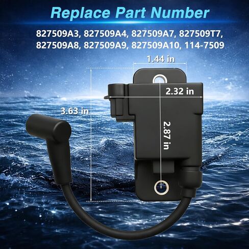 CDM Module Ignition Coil Compatible with Mercury Outboard 30-300HP Force Replace # 827509A10, 827509A7, 827509T7, 114-7509 (3 PCS) in Kuwait