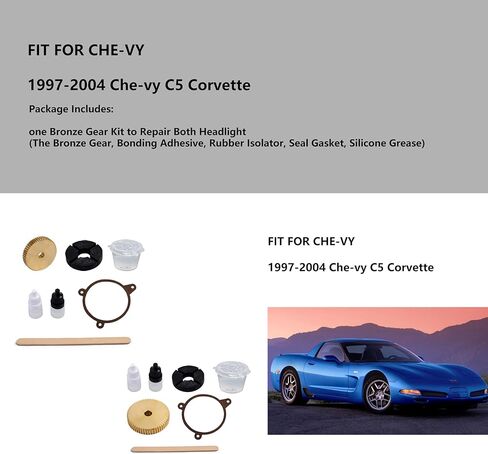 Corvette C5 Headlight Bronze Gear Repair Kit, 2 Pack for 1997-2004 Chevrolet, Motor Replacement Parts with Mounting Hardware in Saudi Arabia