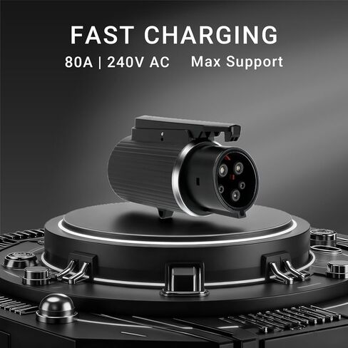 Tesla to J1772 Adapter, NACS to J1772 Converter 80A 240V, Compatible with Tesla High Powered/Wall/Destination/Mobile Chargers for Ford, BMW, Audi, Rivian & More J1772 EVs in Kuwait