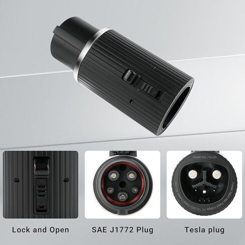Tesla to J1772 Adapter, NACS to J1772 Converter 80A 240V, Compatible with Tesla High Powered/Wall/Destination/Mobile Chargers for Ford, BMW, Audi, Rivian & More J1772 EVs in Kuwait