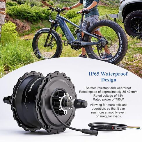 Electric Bicycle Hub Motor, 48V 1000W 9Pins Rear Wheel Motor, IP65 Waterproof Aluminum Alloy Construction, Compatible with 20/24/26-inch Rims. 34MPH, Suitable for DIY Electric Bicycle Conversions in Saudi Arabia
