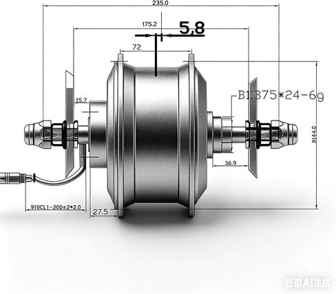 Electric Bicycle Hub Motor, 48V 1000W 9Pins Rear Wheel Motor, IP65 Waterproof Aluminum Alloy Construction, Compatible with 20/24/26-inch Rims. 34MPH, Suitable for DIY Electric Bicycle Conversions in Saudi Arabia