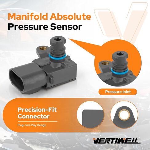 Manifold Absolute Pressure MAP Sensor Compatible with Jeep Patriot Dodge Journey Chrysler Sebring SRT Viper 2.0L 3.8L L4 V6 2007-2012 2013 2014 2015 2016 2017 2020 Replaces AS346 5033310AB in Saudi Arabia