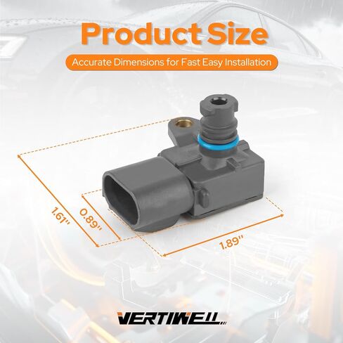 Manifold Absolute Pressure MAP Sensor Compatible with Jeep Patriot Dodge Journey Chrysler Sebring SRT Viper 2.0L 3.8L L4 V6 2007-2012 2013 2014 2015 2016 2017 2020 Replaces AS346 5033310AB in Saudi Arabia