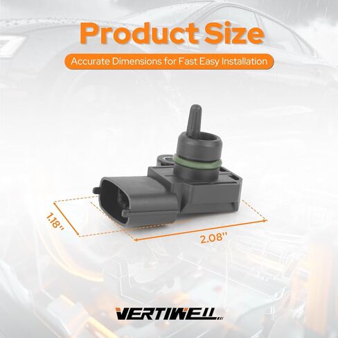 Manifold Absolute Pressure MAP Sensor Compatible with Hyundai Elantra Accent Tucson Tiburon Kia Rio5 Soul Dodge Atos Attitude 1.5L 1.6L 2.0L L4 2000-2008 2009 2010 2011 2012 Replaces AS196 in Saudi Arabia