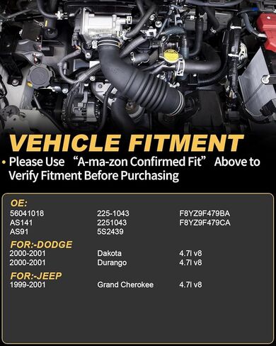 مستشعر الضغط المطلق المنوع AATEE مناسب لـ: -Dodge 2000-2001 Dakota, 2000-2001 Durango لـ: -Jeep 1999-2001 Grand Cherokee 4.7L V8 MAP Sensor 3 Pins OE# 56041018 AS141 AS91 225-1043 2251043 5S2439 in Kuwait