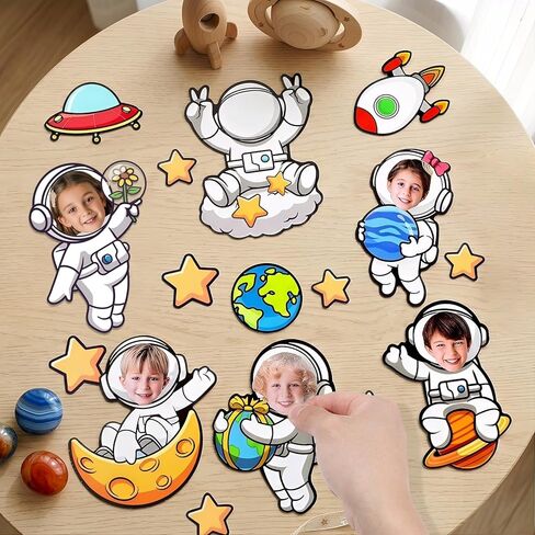 60Pcs Astronaut Cutouts Outer Space Bulletin Board Decoration Astronaut Space Theme DIY Photo Craft Cutouts Planet Rocket Cut Outs for Back to School Party Home School Classroom Chalkboard Wall Decor in Saudi Arabia
