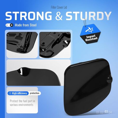 Gas Cap Cover Compatible with 2005-2015 Toyota Tacoma Double Cab Short 5FT Bed Fuel Filler Door Cover Fuel Gas Tank Door Cap Replacement for 7730504904 Steel Unfinished Black in Kuwait