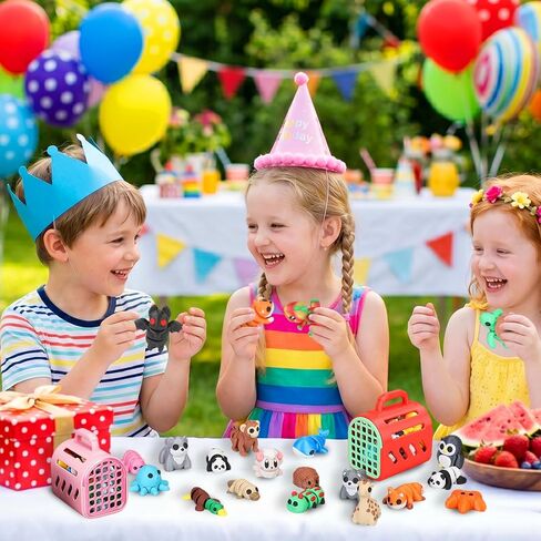 20 PCS 3D Printed Animals, Mini 3D Printed Animal Figurines with Cage, Flexible Articulated Fidget Toys for Desk Decor, Party Favors, Goodie Bag Stuffers, Classroom Rewards in Saudi Arabia