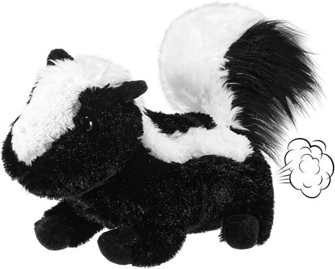 Civaner Farting Skunk Plush Stuffed Animal, 11'' Realistic Black White Skunk Toy with Funny Fart Sound Interactive Prank Plush for April Fools Day Christmas Birthday Funny Gift, Home Office Desk Decor in Saudi Arabia