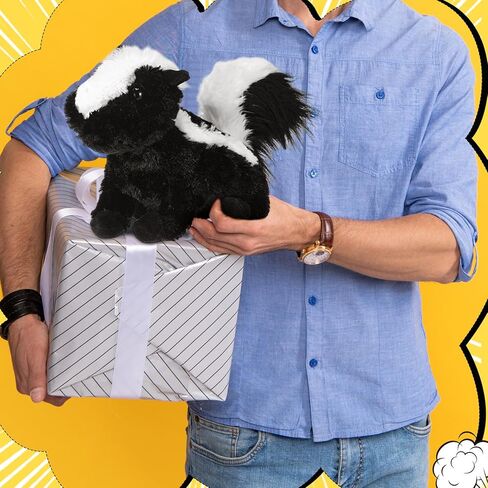 Civaner Farting Skunk Plush Stuffed Animal, 11'' Realistic Black White Skunk Toy with Funny Fart Sound Interactive Prank Plush for April Fools Day Christmas Birthday Funny Gift, Home Office Desk Decor in Saudi Arabia