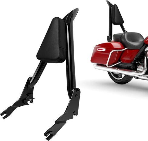 Detachable Passenger Backrest Sissy Bar, Quick Release Integrated High Backrest Fit for Harley Davidson Touring Road King Street Glide Electra Glide 2009-2025, Gloss Black（26inch） in Saudi Arabia
