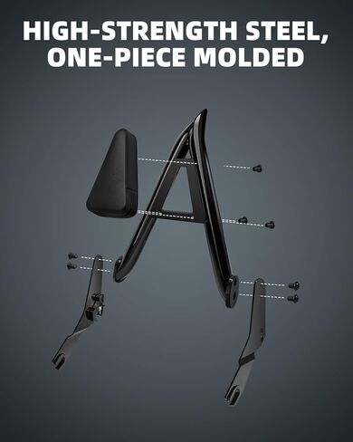 Detachable Passenger Backrest Sissy Bar, Quick Release Integrated High Backrest Fit for Harley Davidson Touring Road King Street Glide Electra Glide 2009-2025, Gloss Black（26inch） in Saudi Arabia