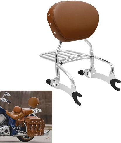 Green-L Passenger Sissy Bar مع مسند الظهر ورف الأمتعة ومجموعة بكرات التثبيت مناسبة لـ Indian Challenger Limited Dark Horse 2020-2025 Springfield 2016-2025 Roadmaster 2017-2025 Chieftain 2014-2025 in Kuwait