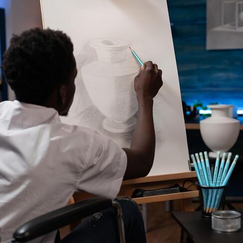 أقلام رسم 12B من باتيكل للرسم، مجموعة من 6 أقلام رسم جرافيت سداسية، لوازم رسم فنية احترافية لرسم التظليل وكتابة الفنانين المبتدئين، أسود in Kuwait