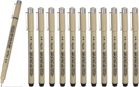 PATIKIL Fineliner Pens, 12 Pcs 3 3mm Fineliner Marker Black Waterproof Ink Archival Drawing Pens Art Supplies Set for Sketching Journaling Scrapbooking Artist Illustration in Kuwait