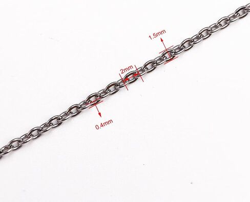 INSPIRELLE 30 Foot Stainless Steel Flat Cable Chains 1.5mm Tarnish Resistant Chain for Bracelet Necklace Jewelry Making in Kuwait