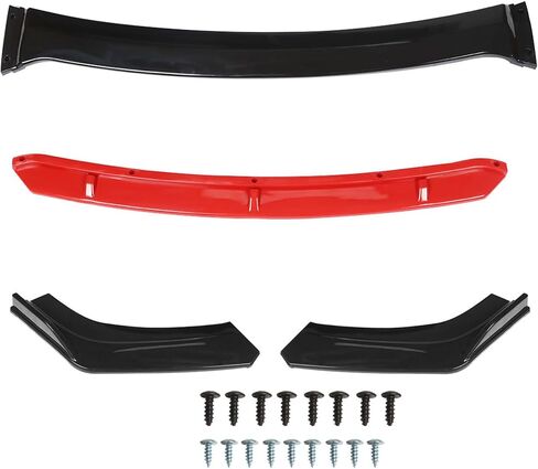 Waltyotur Universal Car Front Bumper Lip Red 2 Layer Lip Matte Spoiler Splitter Protector in Kuwait