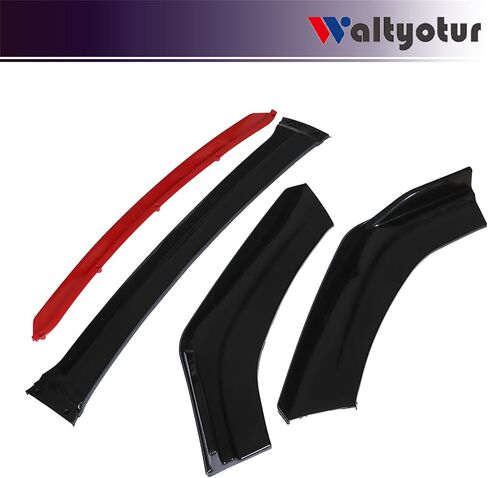 Waltyotur Universal Car Front Bumper Lip Red 2 Layer Lip Matte Spoiler Splitter Protector in Kuwait