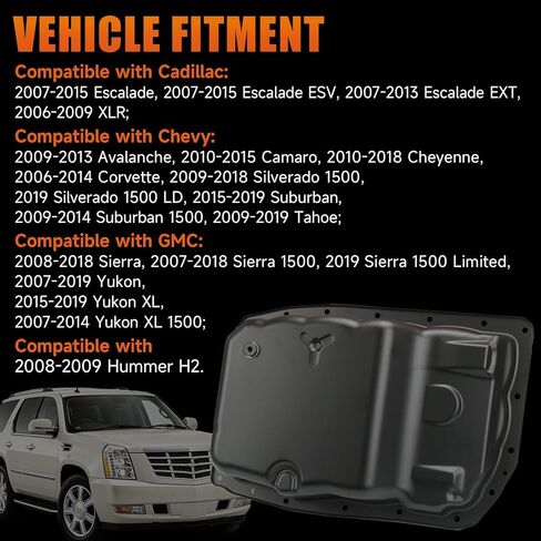 265-582 6L80 Transmission Oil Pan Kit Compatible with Cadillac Escalade Chevy Avalanche Camaro Silverado Suburban GMC Sierra Yukon XL 1500 Hummer H2 Replaces# 24222657 24224781 in Saudi Arabia