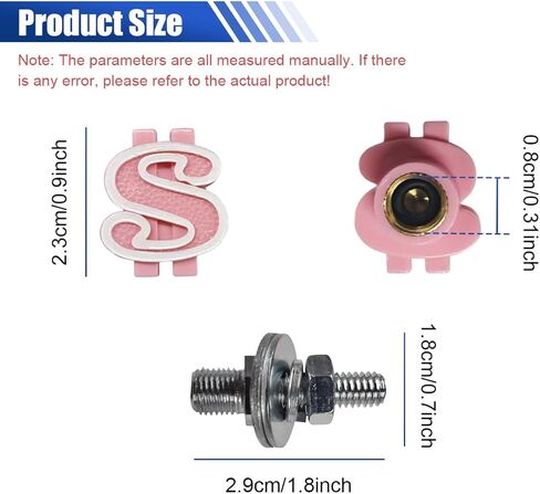 4PCS US Dollar Car License Plate Screws, Stainless Steels Anti-Theft Automotive License Plate Frame Bolts Fastener, Funny Vehicle Exterior Decoration Accessories for SUV, Truck (Pink) in Saudi Arabia