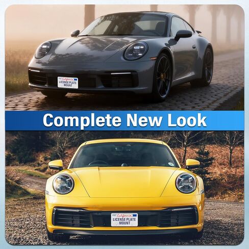 No Drill License Plate Holder Compatible with Porsche 911/718 Cayman/ 718 Boxster/Panamera/Cayenne/Macan/Taycan, Front Grille License Plate Mount with Anti-Theft Screws, Easy Install in Kuwait