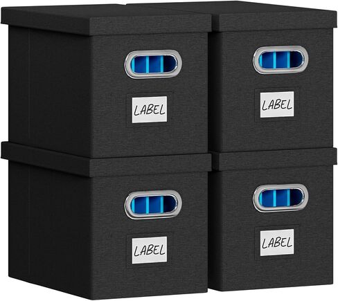FHSQX File Box with Lid-File Organizer Box Set of 2 Portable Hanging File Box-Decorative Filing Storage Boxes for Office & Home File Cabinet (White, 14 x 9.3 x 10.9 in (3Pack)) in Saudi Arabia