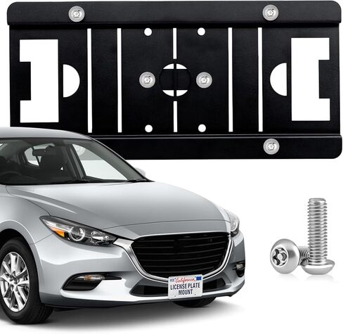 No Drill License Plate Holder Compatible with Porsche 911/718 Cayman/ 718 Boxster/Panamera/Cayenne/Macan/Taycan, Front Grille License Plate Mount with Anti-Theft Screws, Easy Install in Kuwait