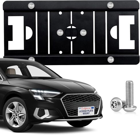 No Drill License Plate Holder Compatible with Porsche 911/718 Cayman/ 718 Boxster/Panamera/Cayenne/Macan/Taycan, Front Grille License Plate Mount with Anti-Theft Screws, Easy Install in Kuwait