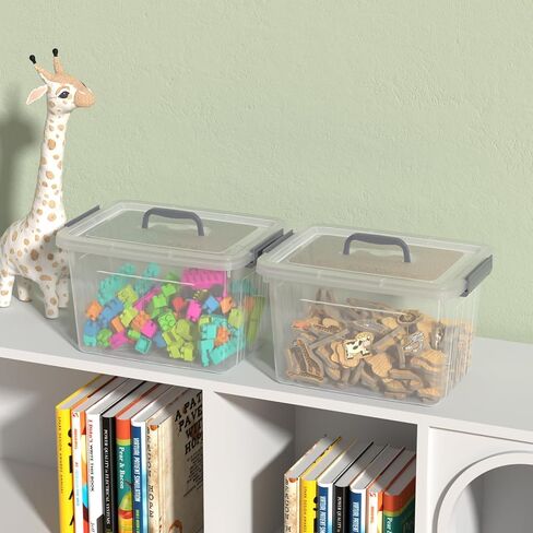 12 Quart Clear Plastic Storage Bin with Latching Lid, Stackable Box with Handle, 6 Packs in Saudi Arabia